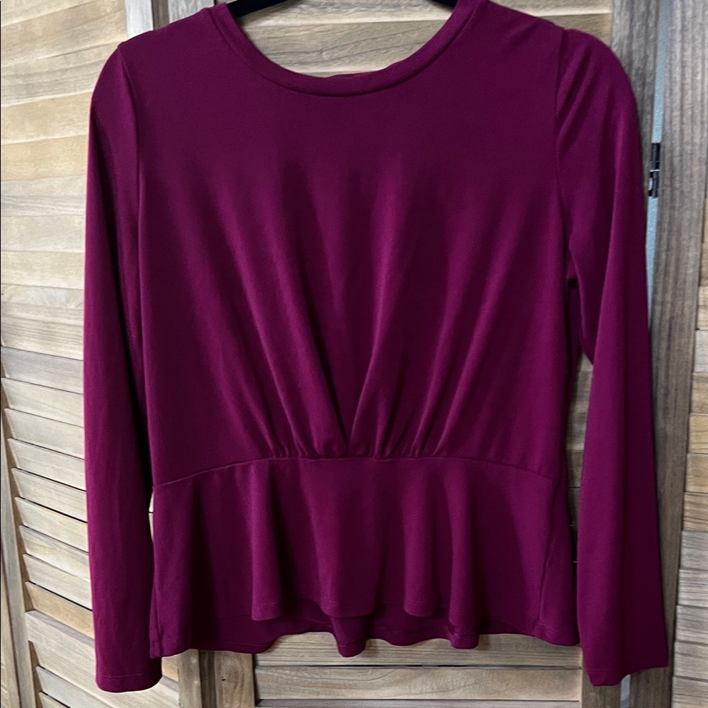 Banana Republic Deep Red Peplum Blouse